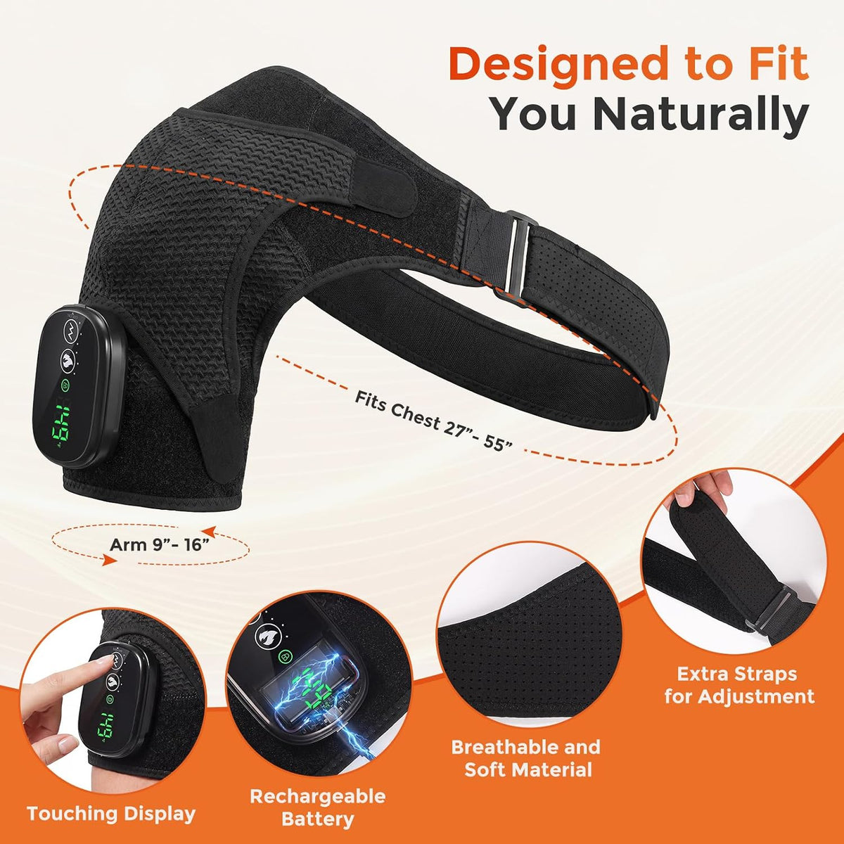 Shoulder Massager for Pain Relief & Rotator Cuff Shoulder Heating Pad