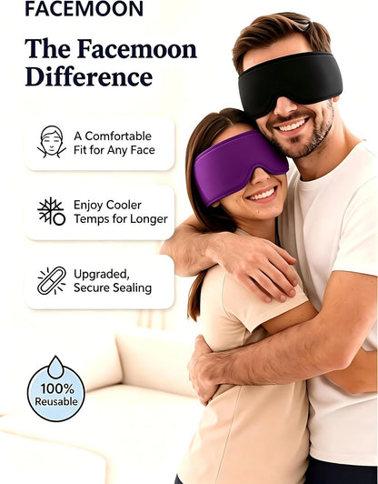 Cooling Gel Eye Mask for Puffy Eyes, Migraine & Headache Relief, Full Eye-Area Cold Compress for Eyes & Temples, FSA Eligible HSA Reusable Eye Ice Pack for Swelling & Post-Surgery Recovery