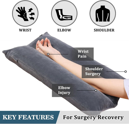 Arm Elevation Pillow Shredded Memory Foam Filled Arm Stabilizer Elevation Pillow for Swelling and Circulation Pain Relief for Shoulder Surgery and Leg Injury Washable Cover
