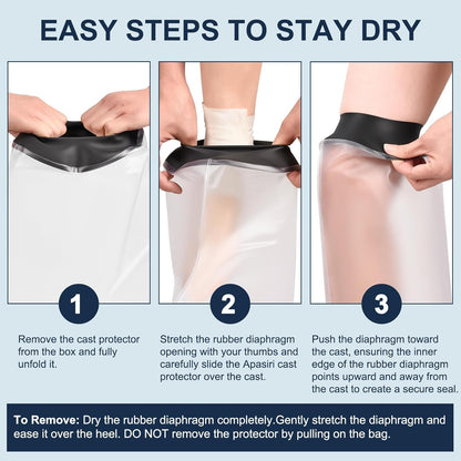 Adult Waterproof Foot Cast Cover, Reusable Watertight Ankle Cast Protector | Durable & Watertight Shower Boot, Reusable Shower Bag for Leg, Soft Comfortable Shower Bag for Post-Surgery Foot Ankle Injury