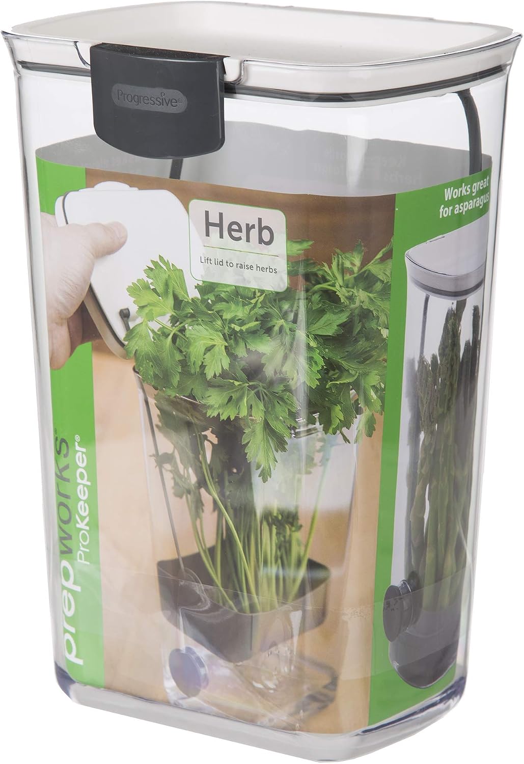 Progressive International Plastic ProKeeper Herb Keeper, 1 Piece, White (2 Pack)
