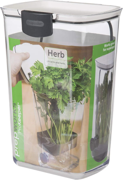 Progressive International Plastic ProKeeper Herb Keeper, 1 Piece, White (2 Pack)