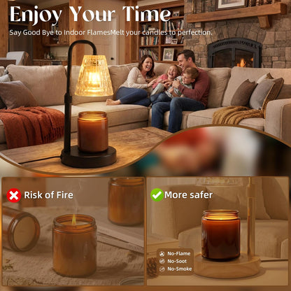 Glimra Candle Warmer Lamp, Candle Warmer Lamp with Timer, Dimmable | for Jar Candles Candle Warmer Birthday Gifts,for Mom Women Friend Sister,Office Apartment Dorm Room Home Decor Black