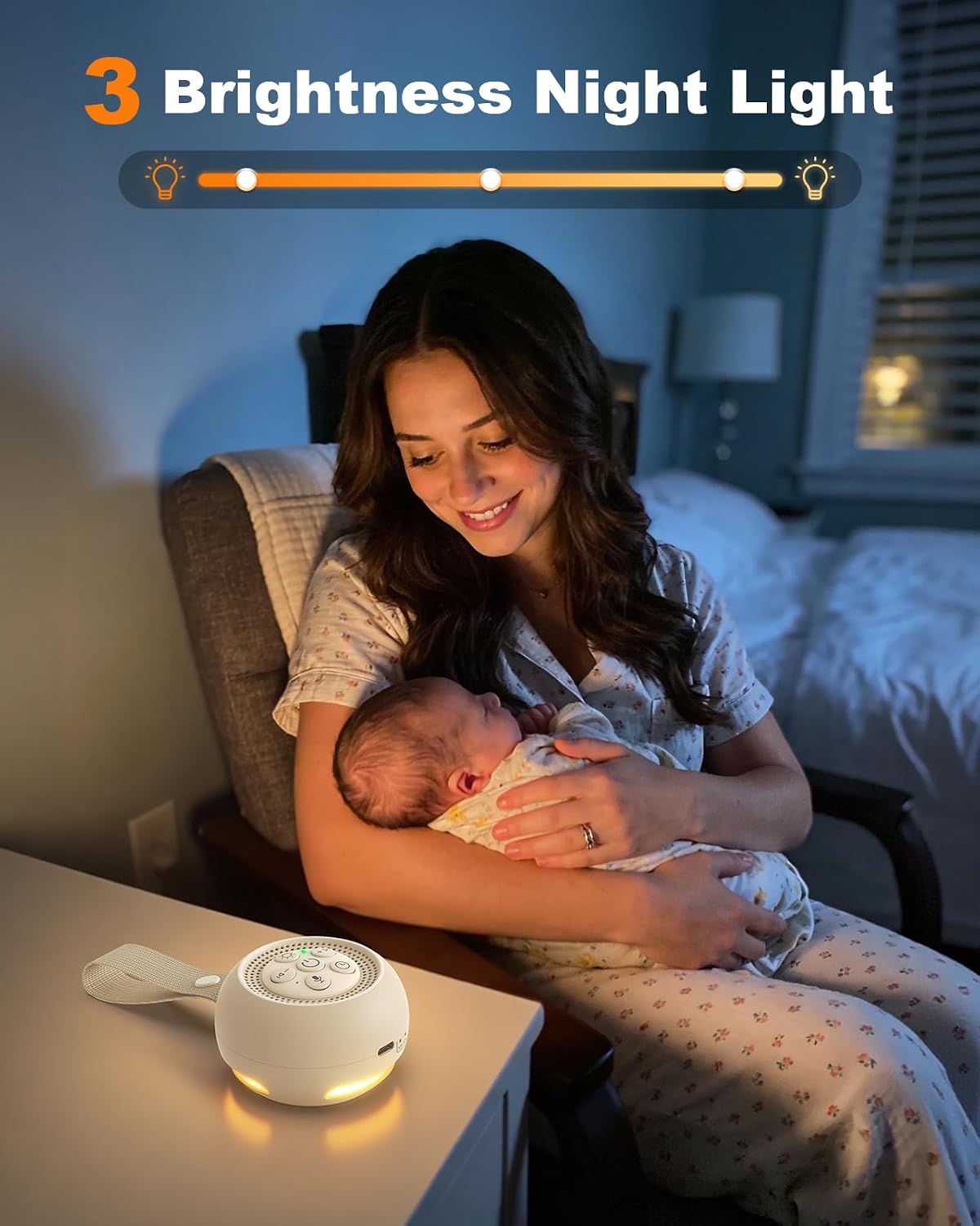 White Noise Sound Machine with Voice Recording, 16 Soothing Sounds Portable Noise Machine, Night Light, Timer, Rechargeable White Noise Machine for Sleeping Nursery Home Office Travel