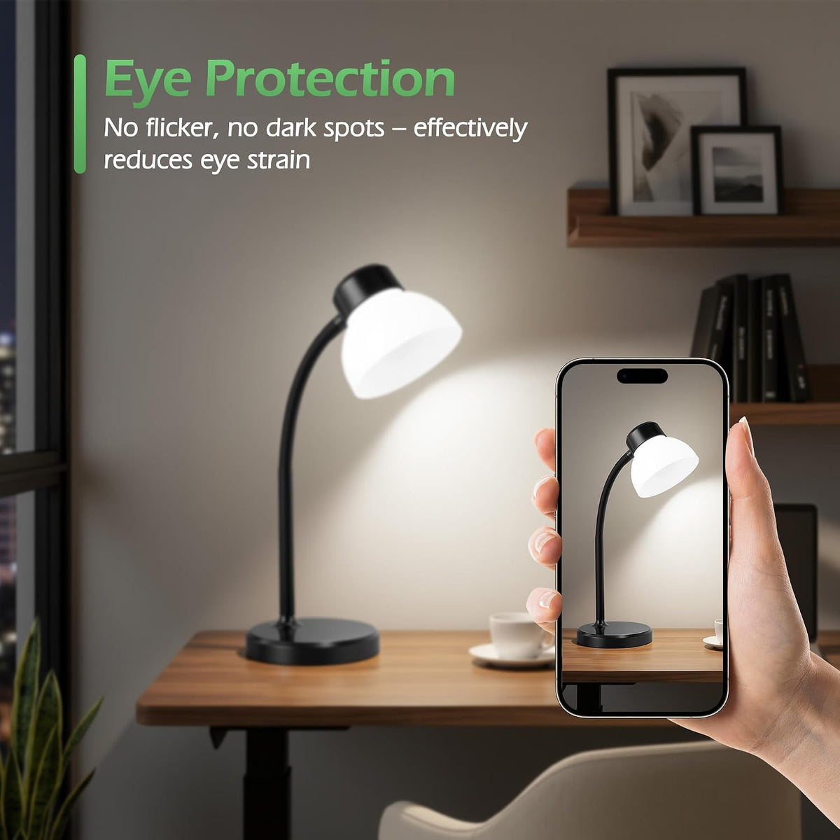 Desk Lamps for Home Office,Small LED Reading Lamp,5000K Eye-Care Desk Light