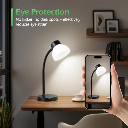 Desk Lamps for Home Office,Small LED Reading Lamp,5000K Eye-Care Desk Light