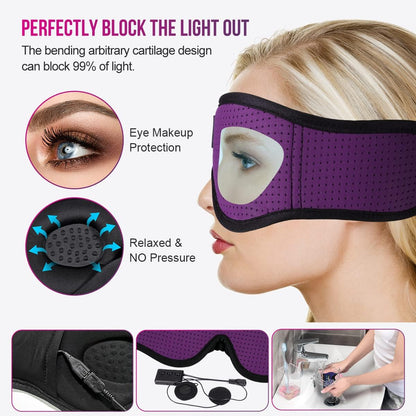 MUSICOZY 3D Sleep Headphones Bluetooth 5.4 Sleep Mask with HD Speakers