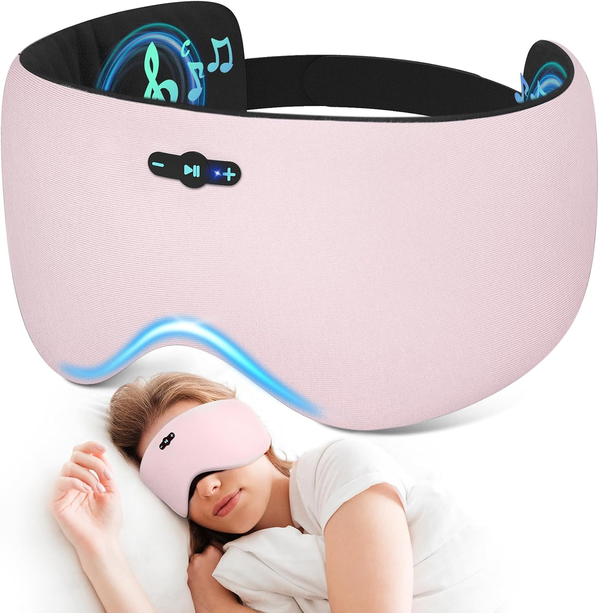 Sleep Headphones Bluetooth 6.0 Sleep Mask for Side Sleepers, 20H Playtime