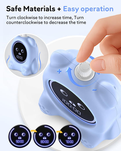 Visual Timer for Kids, 100 Min, Rechargeable Countdown Timers, Adjustable Sound Alert, Adjustable Brightness, Productivity Timers for ADHD, Silent Operation, Desk Time Management Tool for Toddler