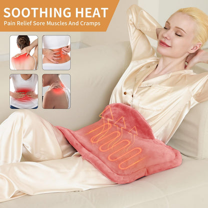 SAROO Weighted Heating Pad for Neck and Shoulders Pain Relief,19"x22",Grey | Heat Pad for Back,Neck Heating Pads with Dry&Moist Heat,4 Heat Settings, Auto-Off, Gifts for Women Men Mom Dad