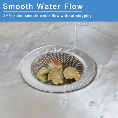2 Pcs Sink Strainer Double-Layer Safe Design for Kitchen Sink Drain Basket | Upgraded Double-Layer Safe Kitchen Sink Strainer, No Finger Cuts, 4.5 Inch Outer Diameter, Fits Most Sinks