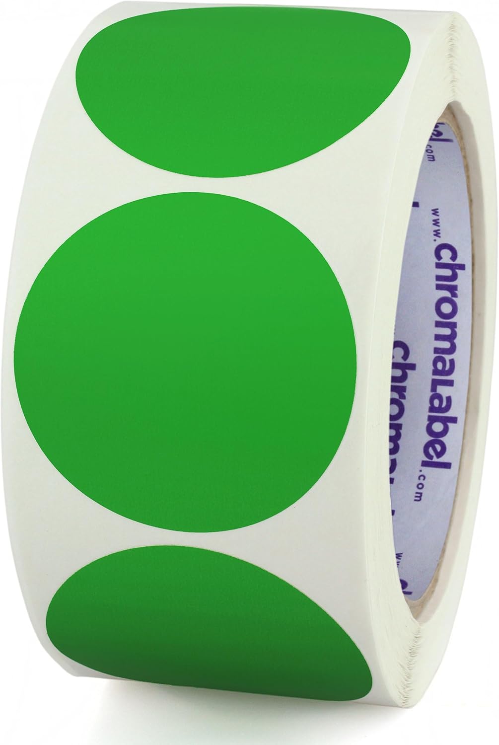 Fluorescent Green Dot Stickers, 2 Inch, 500/Roll | Writable Matte Paper Circle Stickers for Inventory, Classrooms, Offices, Retail, and Color Coding. Made in USA