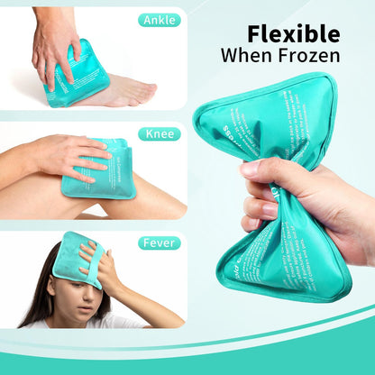 Gel Ice Packs for Injuries Reusable 2 Packs Hot Cold Gel Wrap with Strap