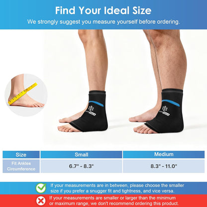 ComfiTECH Dual-Gel Ankle Foot Ice Pack Wrap with 30-Min Cooling, Small