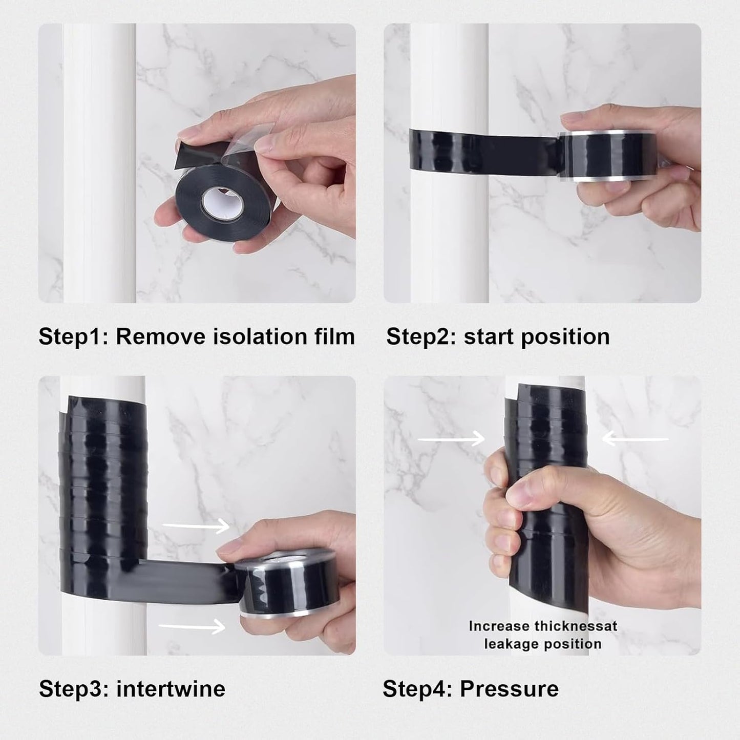 SIKEDEPRO Self-Fusing Silicone Tape 1" x 33' x 20mil Black, Waterproof & Heat-Resistant Rubber Repair Tape – No Residue, Electrical Insulating, Chemical Resistant for Automotive, Plumbing & Outdoor