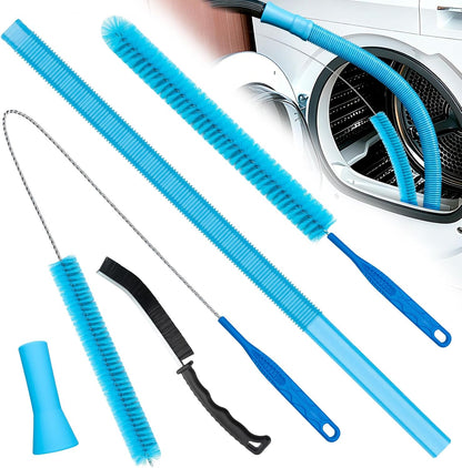 Dryer Vent Cleaner Kit,4 Pieces Dryer Lint Cleaner Vacuum Attachment & Brush Tool–Dryer Vent Cleaning Kit for Front Load,Dryer Lint Trap Cleaner with Hose,Dryer Vent Cleaner for Lint Removal (Black)