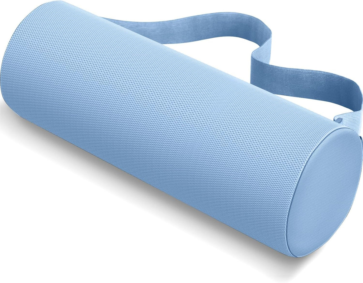 CushZone Lumbar Roll Support Pillow, Memory Foam Back Cushion, Black