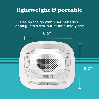 Homedics SoundSleep Rejuvenate White Noise Portable Sleep Machine | Small Sound Machine with 6 Relaxing Nature Sounds, Sound Therapy for Home, Office, Nursery, Auto-Off Timer