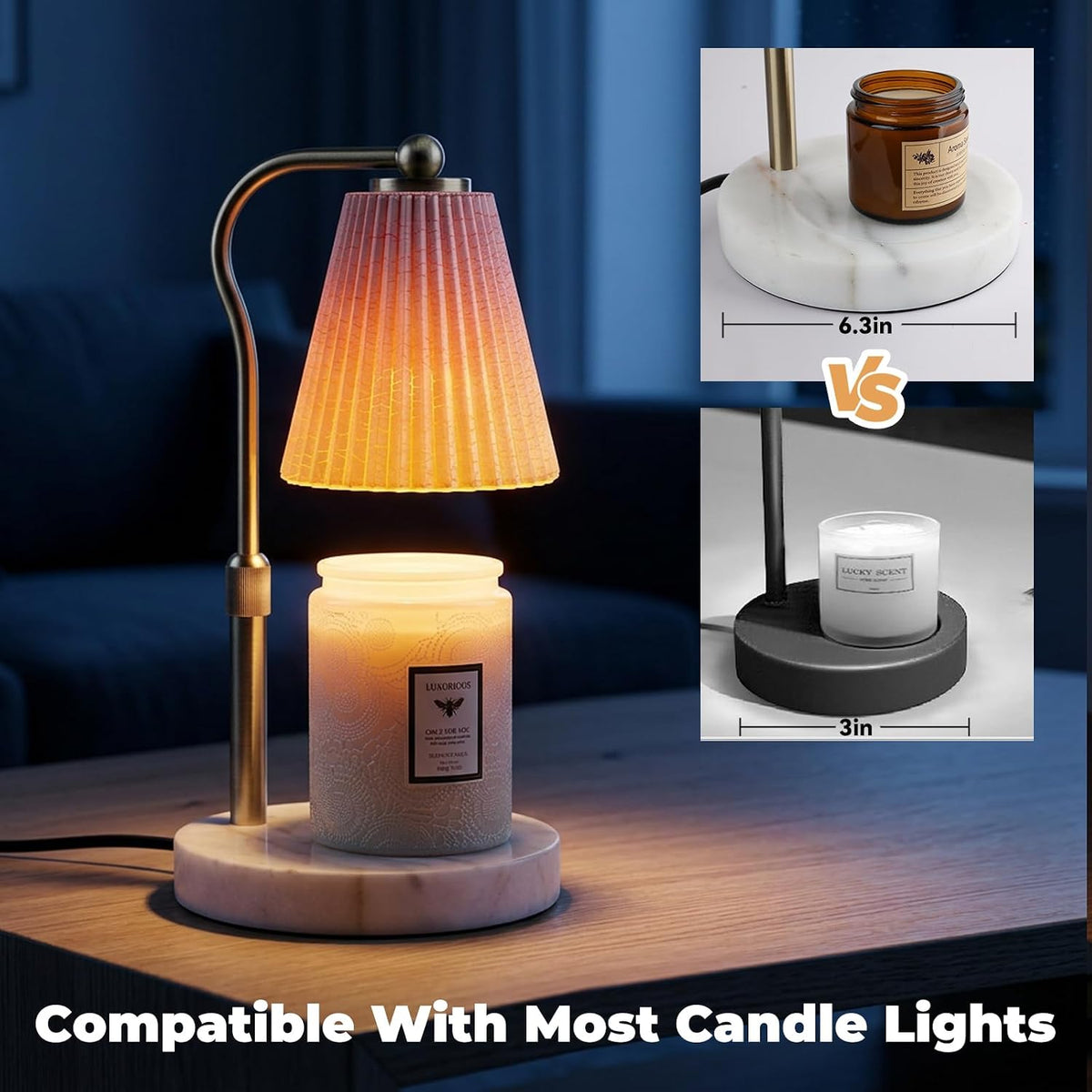 LALISU Candle Warmer Lamp with Timer Electric Candles Light Birthday Gifts