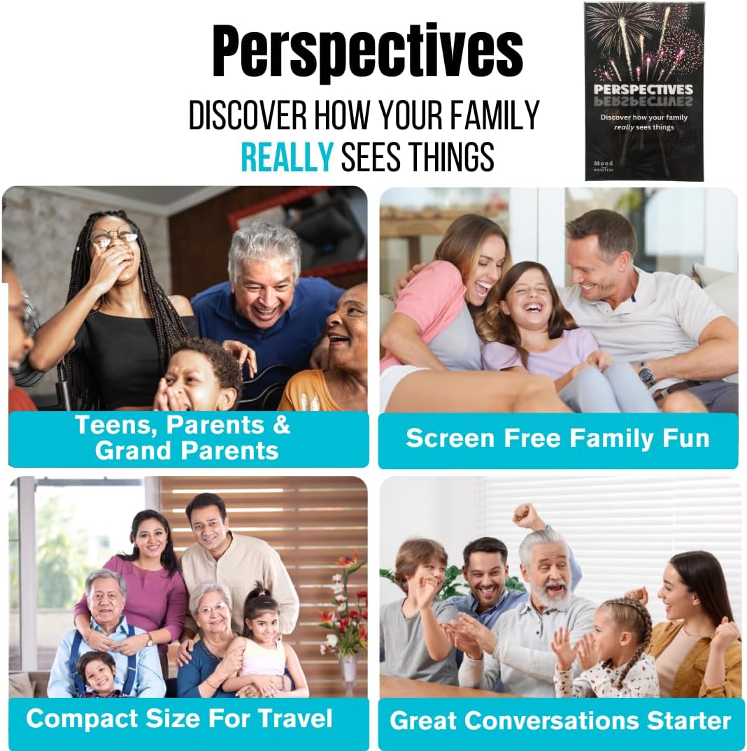 Perspectives: Laugh & Discover How Your Family Really Sees Things! Get to Know Each Other Better - Family Games Perfect for Travel and Family Vacations - Ages 10+