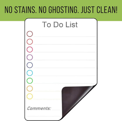 Dry Erase Small Magnetic to Do List White Board for Fridge A5 - Lined Dry Erase Todo List for Refrigerator - Daily Magnetic Planner - Mini Whiteboard Checklist - Magnet Task List White Board