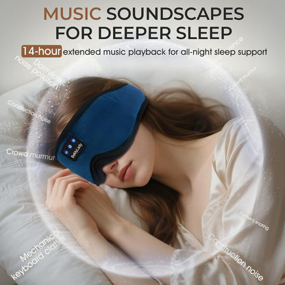 3D Bamboo Cotton Sleep Mask with Bluetooth 5.4 Headphone, Music Wireless Bluetooth Blackout Eye Mask for Side Sleepers, Earphones HD Speaker Microphone for Travel, Gifts for Women Men, Grey