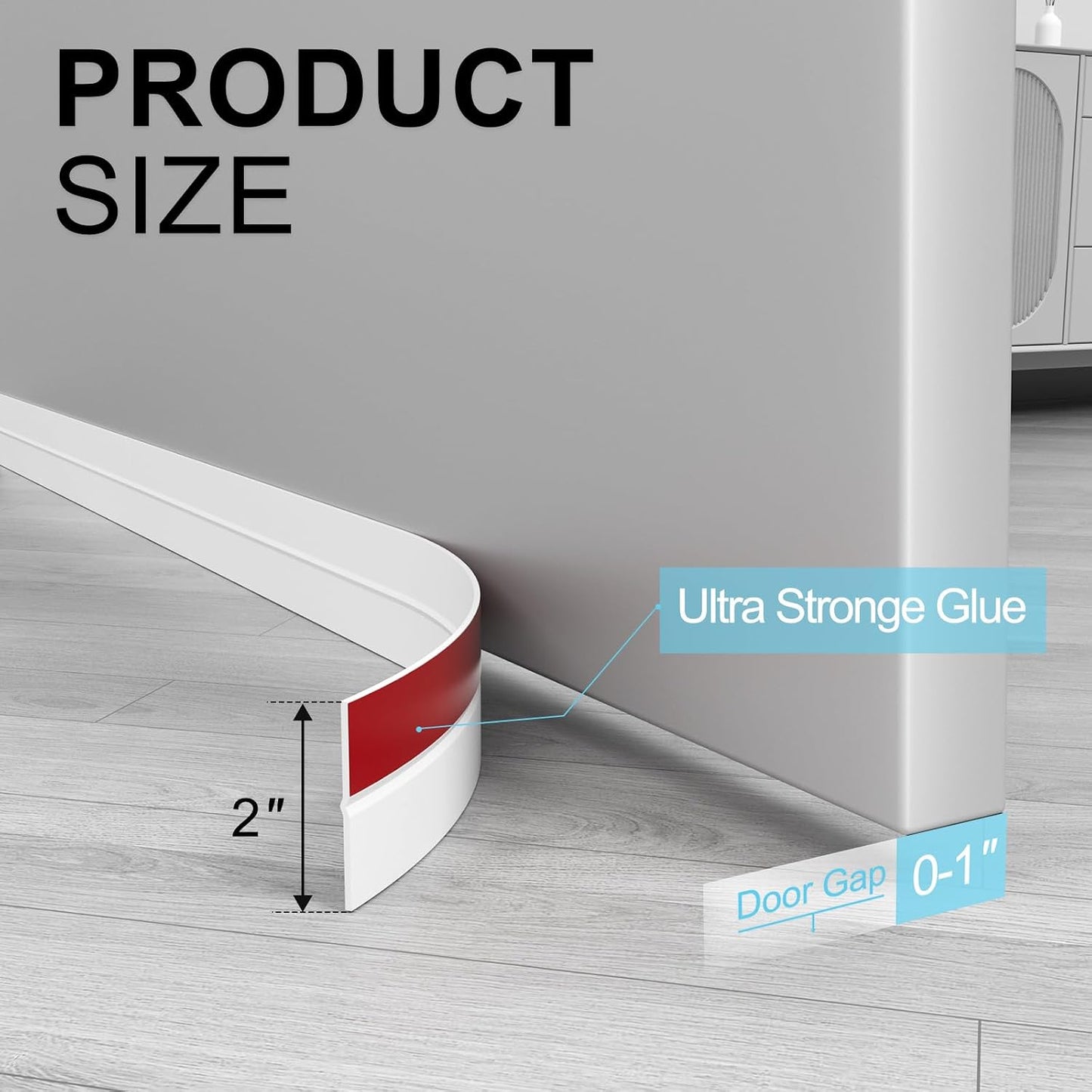 Elvone Weather Stripping Door Seal for Door Frames, 20 Ft x 1 in, Clear | Self-adhesive flexible silicone seal tape for door frame gaps and window gaps. block drafts, dust, and noise
