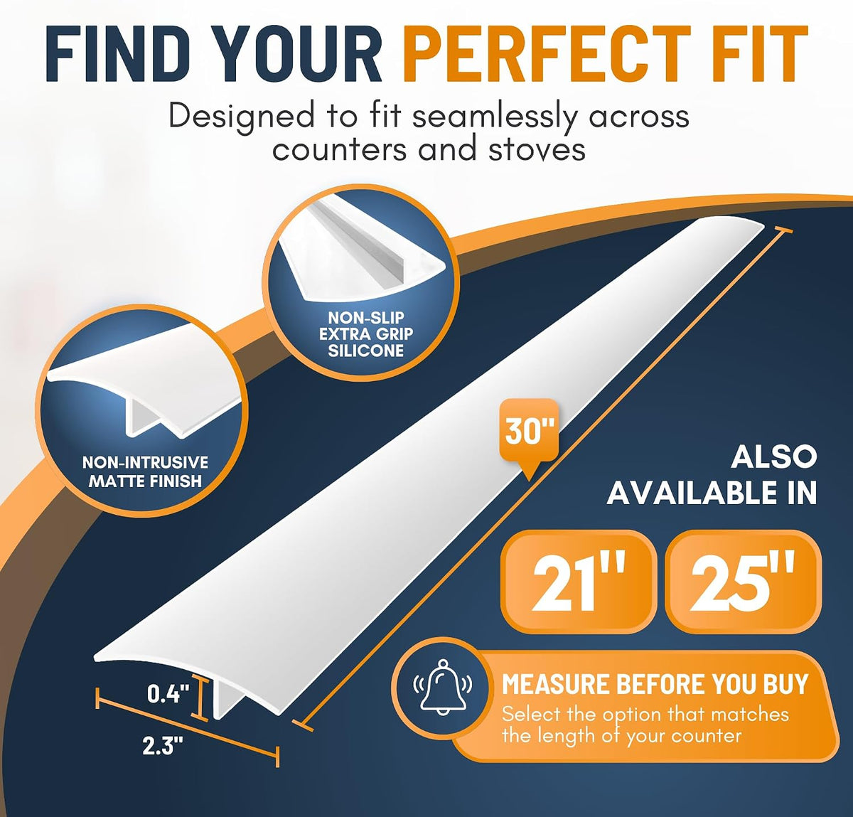Linda’s Essentials Silicone Stove Gap Covers (2 Pack), Heat Resistant Oven Gap Filler Seals Spaces Between Stovetop and Counter, Easy to Clean Stove Side Guard (25 Inches, Clear)