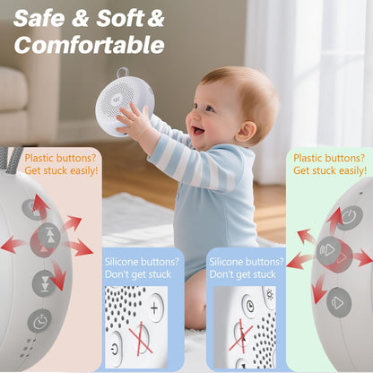 White Noise Machine - Portable Sound Machine for Baby Adult, 20 Non-looping Soothing Sound, Noise Canceling for Sleeping, Sound Therapy for Office Home, Travel, Registry Gift (White)