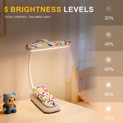 Rechargeable Kids Book Light, Cute Bookmark Reading Light for Kids, Dimmable Portable LED Book Light for Reading in Bed, Eye-Caring Bedtime Reading Lamp for Children & Travel, Brown