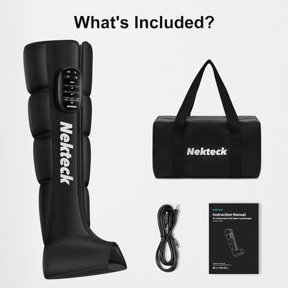 Nekteck Cordless Leg Compression Massager, (1-Pack) Middle | Rechargeable Massage Tools, 6 Modes, 4 Intensities, 3 Timers, Portable Full Leg Boots, FSA Eligible Gifts for Mom, Dad, Gym