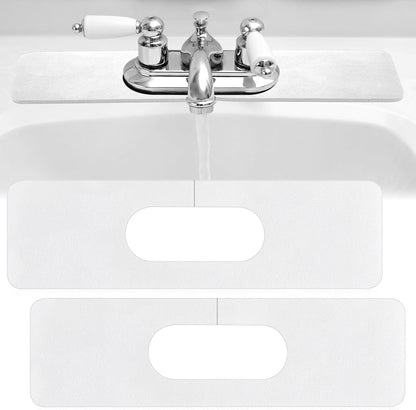 Tioncy 2 Pcs Faucet Mat Sink Splash Guard Oval-hole Oval Splash Pad for Kitchen Sink Oval Base Diatomite Faucet Mat for Bathroom Absorbent Mat Splatter Screens(Dark Gray)