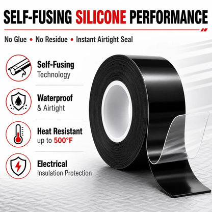 Self-Fusing Silicone Sealing Tape, Waterproof Repair Tape for Hose, Pipe, Electrical Cable, High Strength Leak Fix Wrap, Weatherproof Emergency Insulation Tape (1" x 5' x 20mil)
