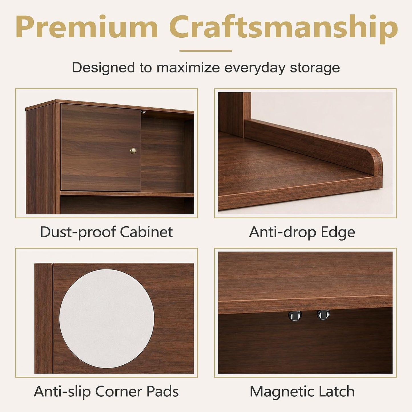 Laundry Storage & Organization (Oak) | Washer and Dryer Topper with Edge, Over Washer and Dryer Shelves for Laundry Room, Universal Fit, 27.5"Wx27.5"Dx29"H
