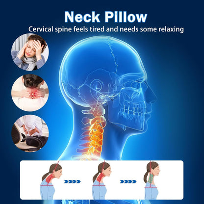 Cervical Neck Roll Pillow, Foam Round Bolster Pillow, Cylinder Pillows with Removable Washable Cover for Sleeping, Bed, Legs, Back, Yoga, Travel, Home, Office (Gray Style 1, 4inch H X 17inche L)