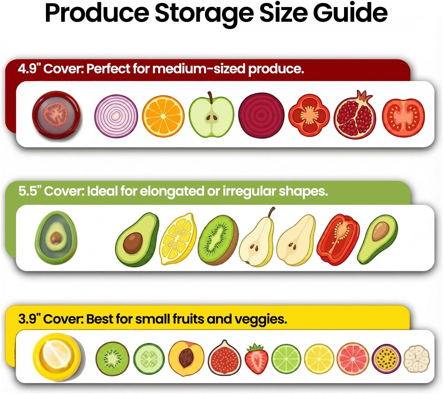 Generic Silicone Fruit And Vegetable Containers For Fridge,Reusable Holder For Food Storage,Fresh Stretch Pods For Food Saver (Green,Red,Yellow,Brown), FDPOD-02