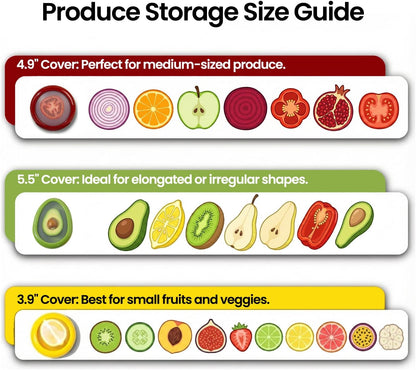 Generic Silicone Fruit And Vegetable Containers For Fridge,Reusable Holder For Food Storage,Fresh Stretch Pods For Food Saver (Green,Red,Yellow,Brown), FDPOD-02