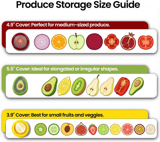 Generic Silicone Fruit And Vegetable Containers For Fridge,Reusable Holder For Food Storage,Fresh Stretch Pods For Food Saver (Green,Red,Yellow,Brown), FDPOD-02