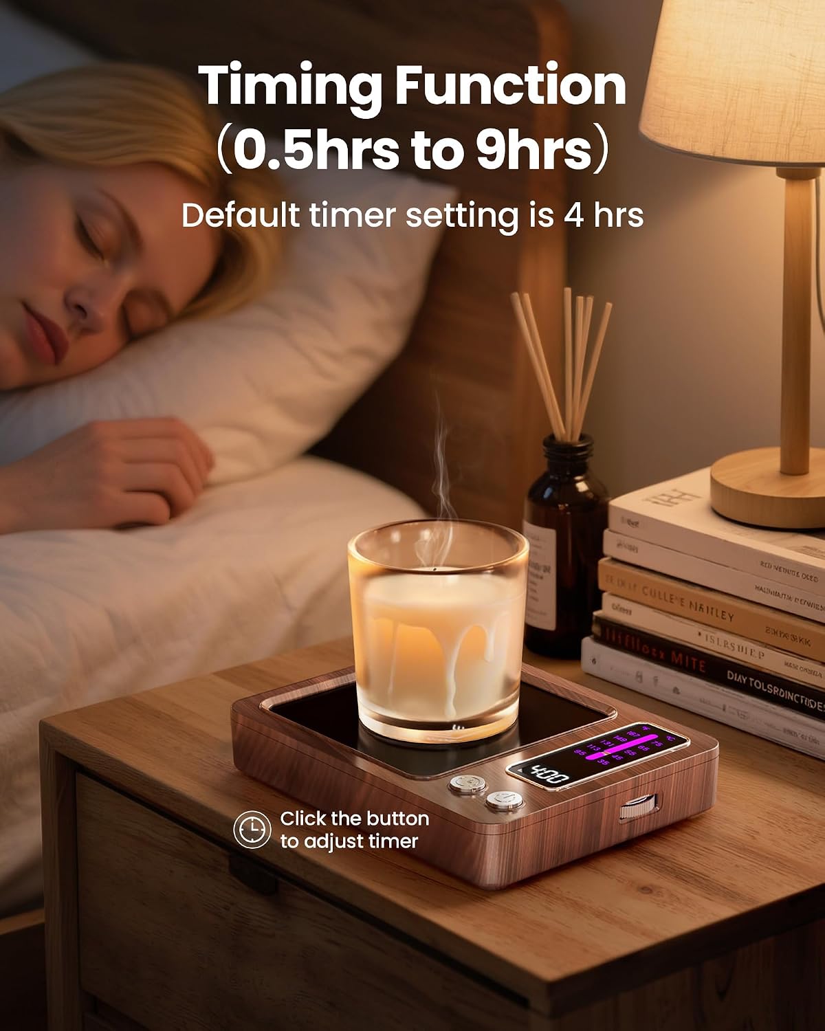 Gaiatop Coffee Mug Warmer, Smart Candle Warmer - Black | Fast Heating, 5 Temp Settings, 0.5-9H Timer, for Water Milk Tea Cocoa, Ideal Gifts for Family, Mom, Fits Most Cups