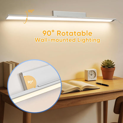 HEYAN 16inch Under Cabinet Lighting, Wall-Mounted Study Lights | 3 Color Temps&Dimmable Hand Sweep Sensor, 90° Rotatable ,Non-Rechargeable, Magnetic Under Closet Lights for Reading,Work