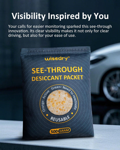 wisedry 2 x 500 Gram [2.2 lbs] Rechargeable Silica Gel Car Dehumidifier, Microwave Fast Reactivated Desiccant Packets Large for Gun Safe Closet Basement Garage Storage Moisture Absorber Bag Reusable