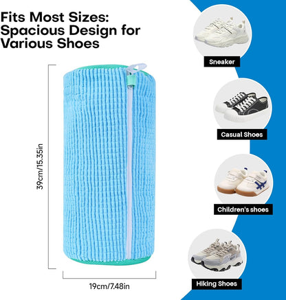 Shoe Washing Machine Bag: Laundry Shoe Bag for Washer and Dryer - 2pc Reusable Shoe Cleaning Bag for Sneaker Tennis Shoes Unstain Cleaner Kit (Yellow 2pcs)