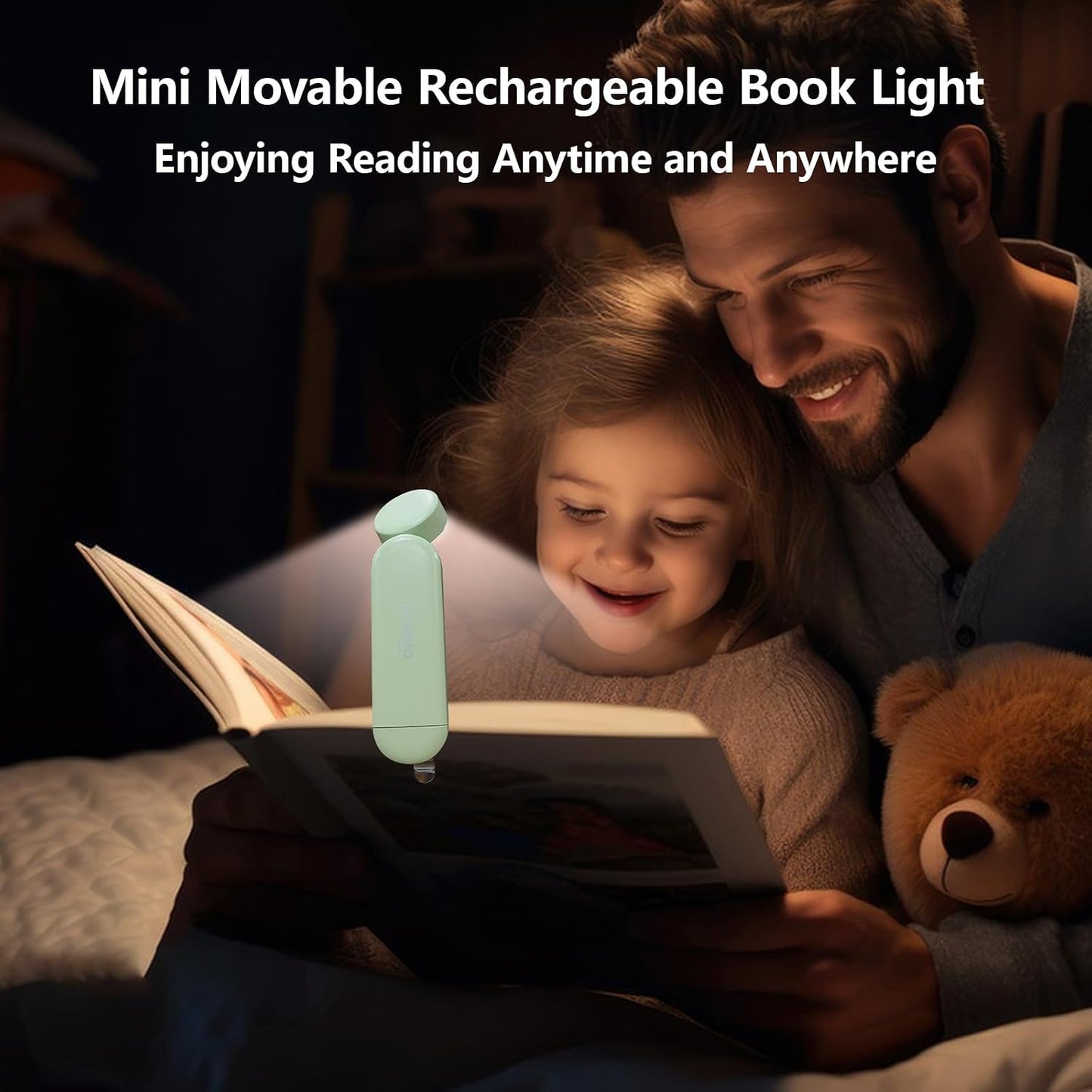 VAVOFO USB Rechargeable Bookmark Reading Light, Blue Light Blocking Amber LEDs for Bedtime Reading - Clip On, 9 Lighting Modes