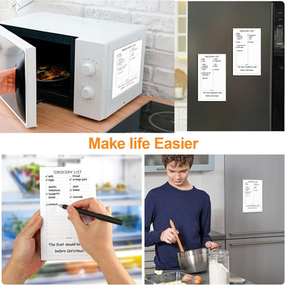 Grocery List Magnet Pad for Fridge, 2 Pack Magnetic Notepads for Refrigerator, Magnetic Grocery List Pad for Fridge, Full Magnet Back Shopping Lists, 60 Sheets Per Note Pads