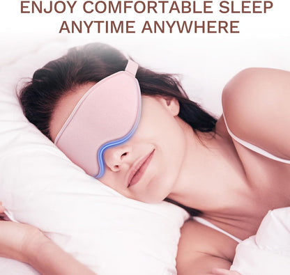 FlyCoco 99% Fully Block Out Light Eye Sleep Mask, 3D Deep Contoured Eyes Cover Zero Pressure, Long Lash Extension Eyes Mask with Adjustable Straps for Sleeping Travel Home Nap Rest Women Men (Pink)