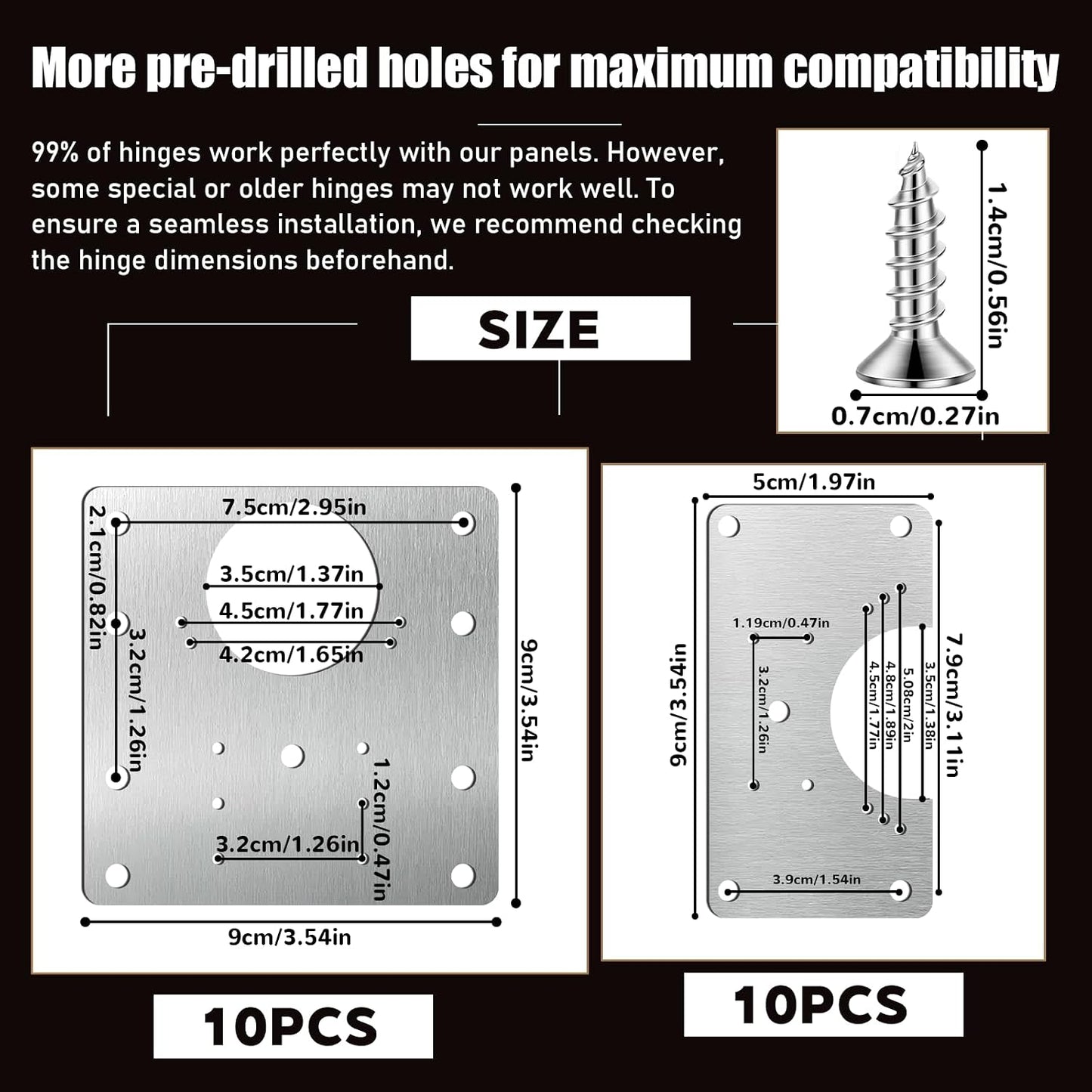 20 PCS Upgraded Cabinet Hinge Repair Plate Kit Thickened by 0.7 mm Stainless Steel Hinge Repair Brackets Kit Metal Hinges Repairs Fixing Plates with Screw for Kitchen Cupboard Door Locker Cabinet Door