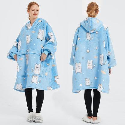 Wearable Blanket Hoodie for Adults With Pocket Strawberry Hoodie | Sherpa, Fuzzy Blanket Hoodie, Oversized Sweatshirt Blanket, Kangaroo Pouch, Cute Birthday Gifts for Sister, Cute Stuff