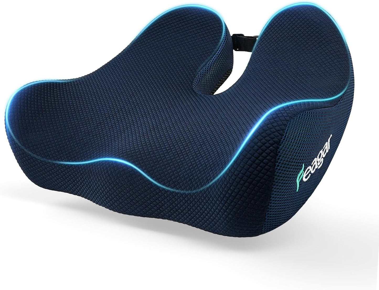 Seat Cushion for Office Chair - Memory Foam Tailbone Cushion | for Desk Chair, Car Seat and Wheelchair - Ergonomic Chair Pad for Hip and Lower Back Comfort - Washable Mesh Cover