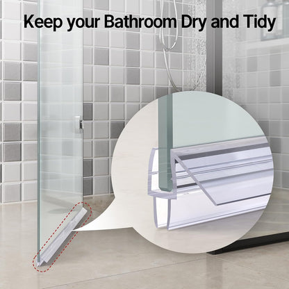AmazerBath 3-Pack 15.75" Shower Door Bottom Seal for 3/8"(10mm) Glass - 3 Section Segmented Shower Installation Kit Frameless Glass Door Seal Strip