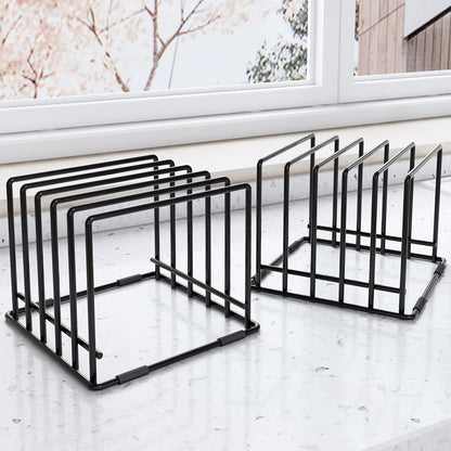 2-pack 5-slot baking storage scratch-resistant cookie tray organizer with anti-slip frame for kitchen cabinet - portable and dust-resistant